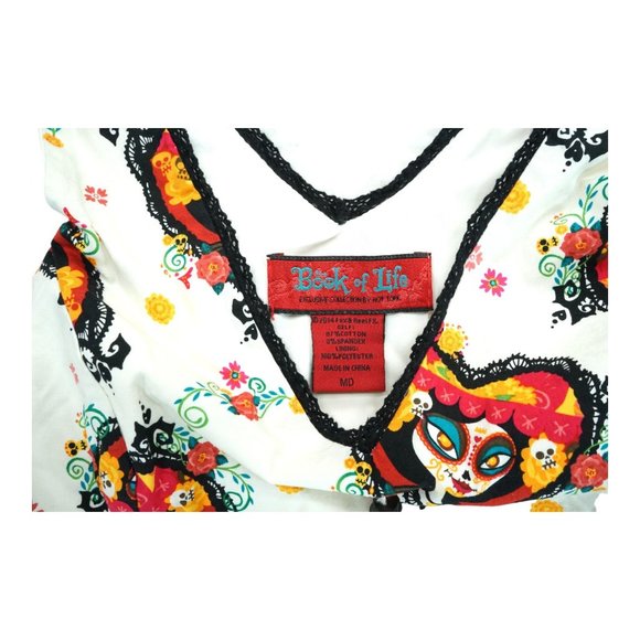 Hot Topic Book of Life Day of the Dead Dress Sz Medium Sleeveless Tie Strap Goth - Picture 5 of 5
